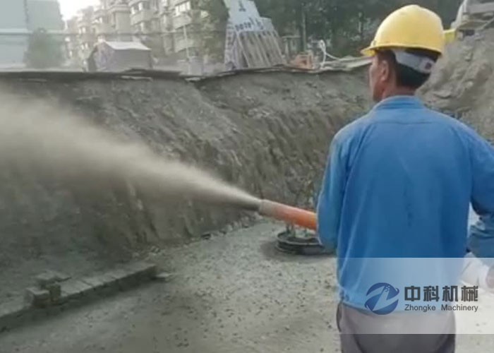 混凝土泵送湿喷机施工视频（2）