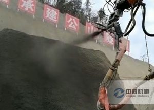 混凝土湿喷机械手施工视频
